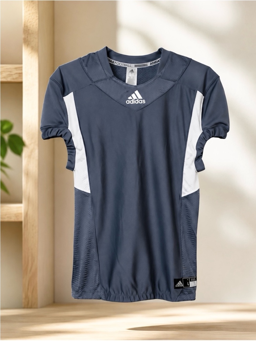 Adidas Men's Techfit Hyped Football Jersey Size Large Gray & White New With Tags